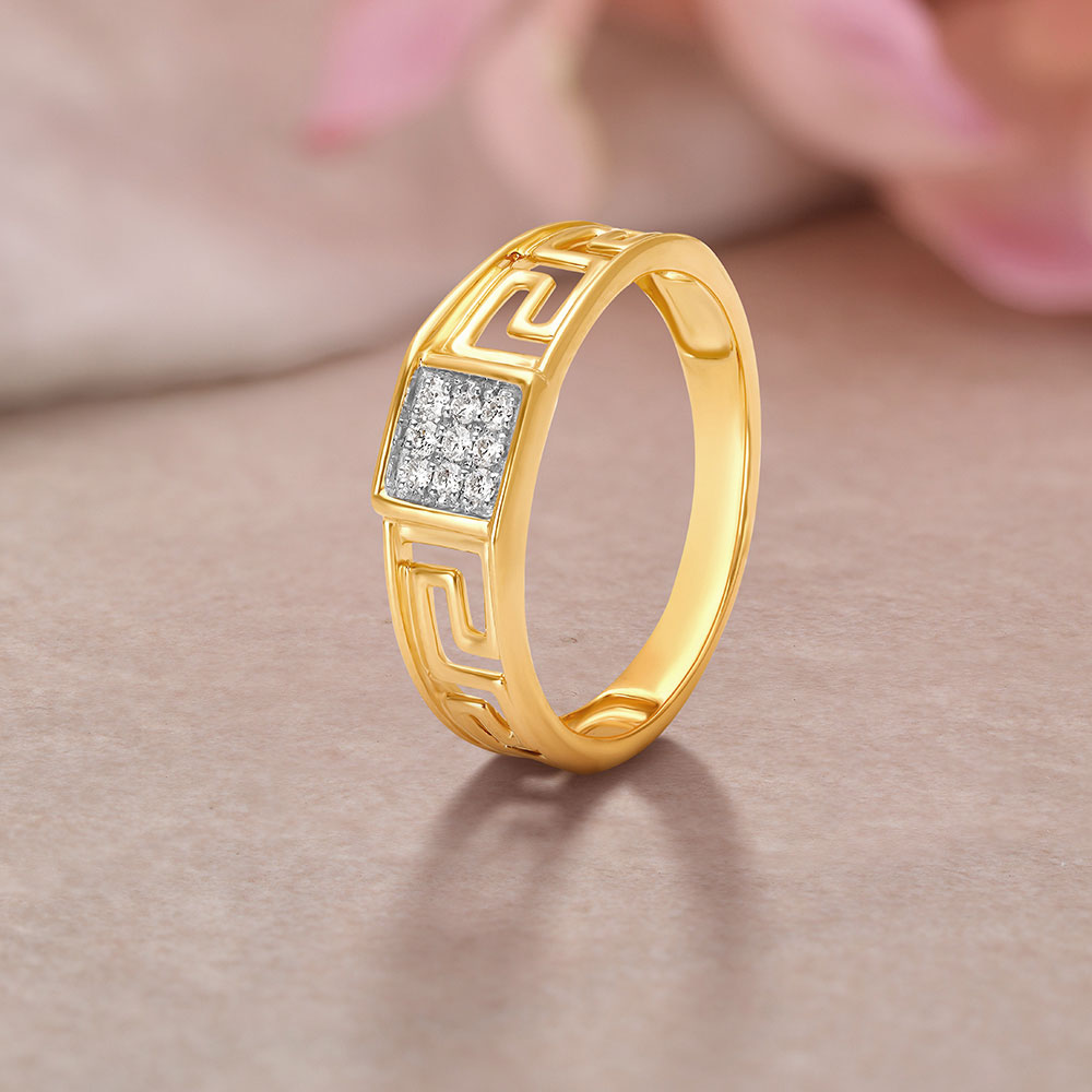 Labyrinthine 18 Karat Yellow Gold And Diamond Finger Ring,,hi-res image number null
