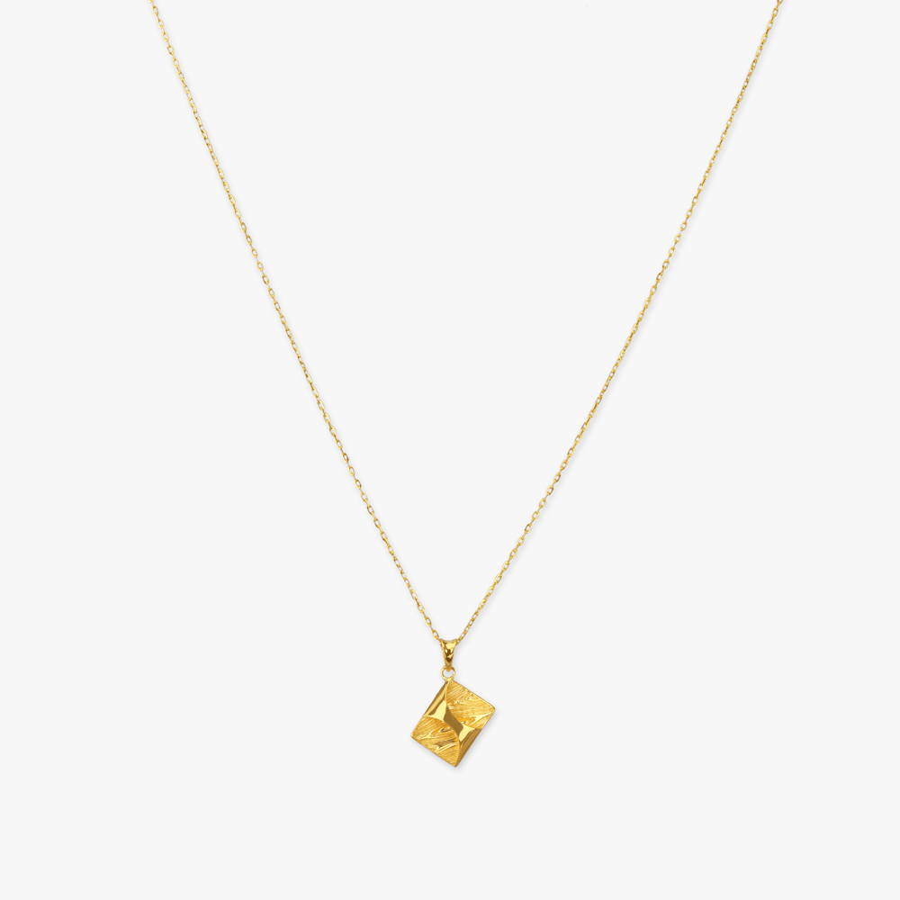 Angular Drift Gold Pendant with Chain,,hi-res image number null