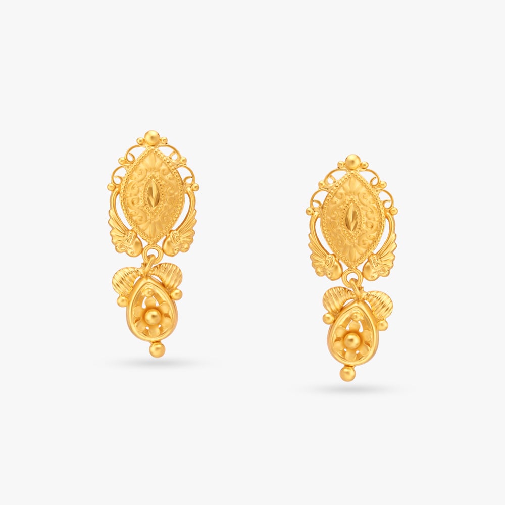 Filigree Gold Drop Earrings,,hi-res image number null
