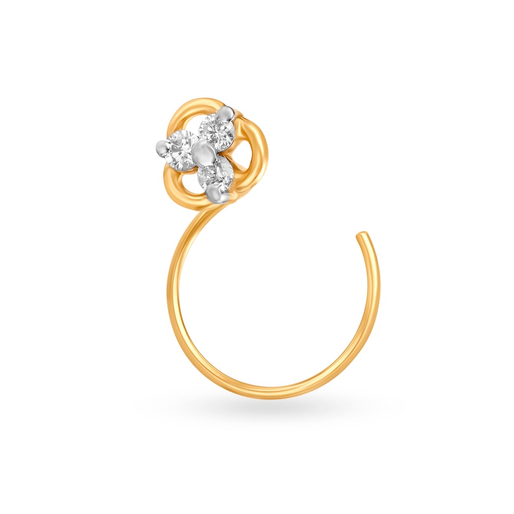 Royal Gold and Diamond Nose Pin,,hi-res image number null