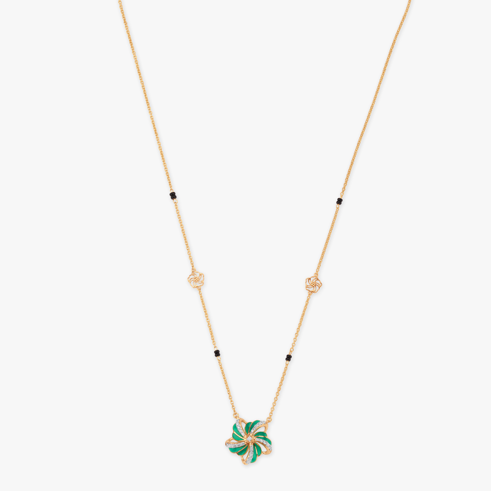 Verdant Bloom Diamond Mangalsutra,,hi-res image number null