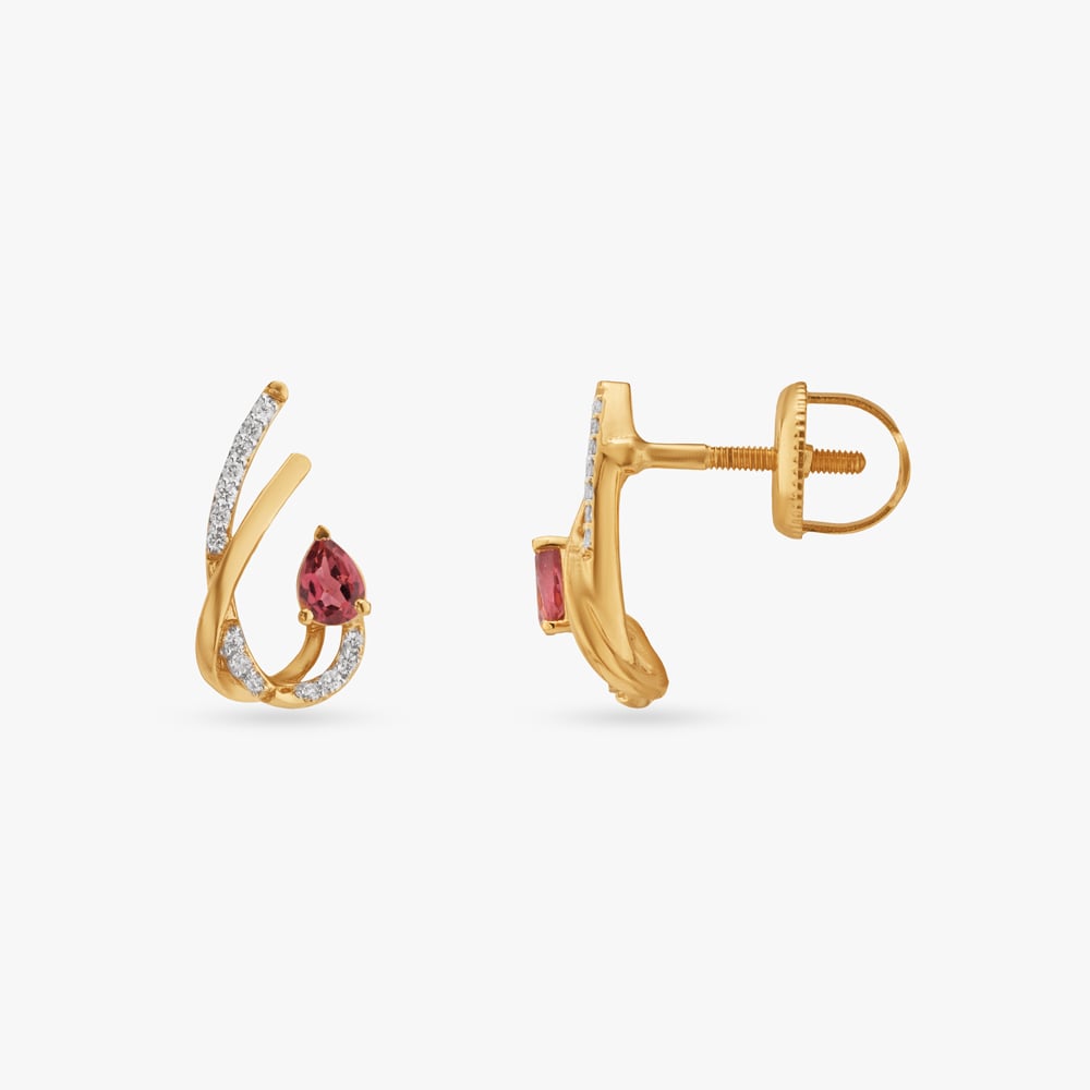 Scarlet Muse Diamond Stud Earrings,,hi-res image number null