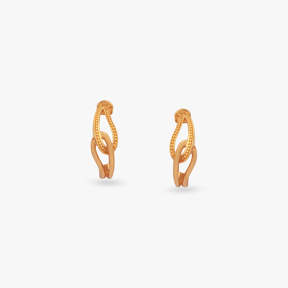 Interlinked Elegance Gold Hoop Earrings,,hi-res image number null