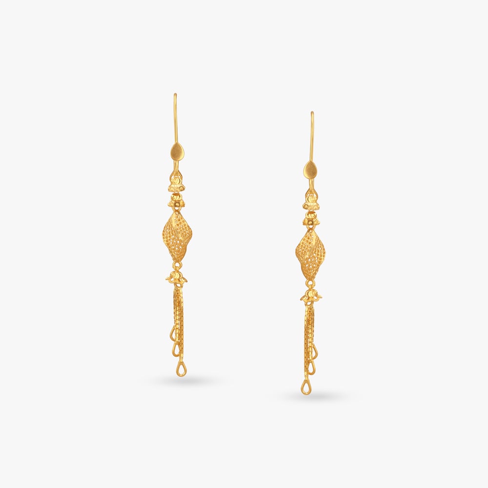 Lustre Mesh Gold Hoop Earrings,,hi-res image number null