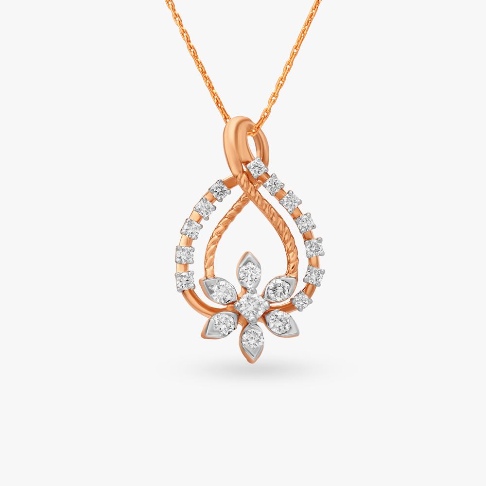 Enchanting Loops Floral Diamond Pendant,,hi-res image number null