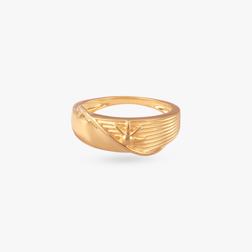 Wave Crest Gold Ring For Men,,hi-res image number null
