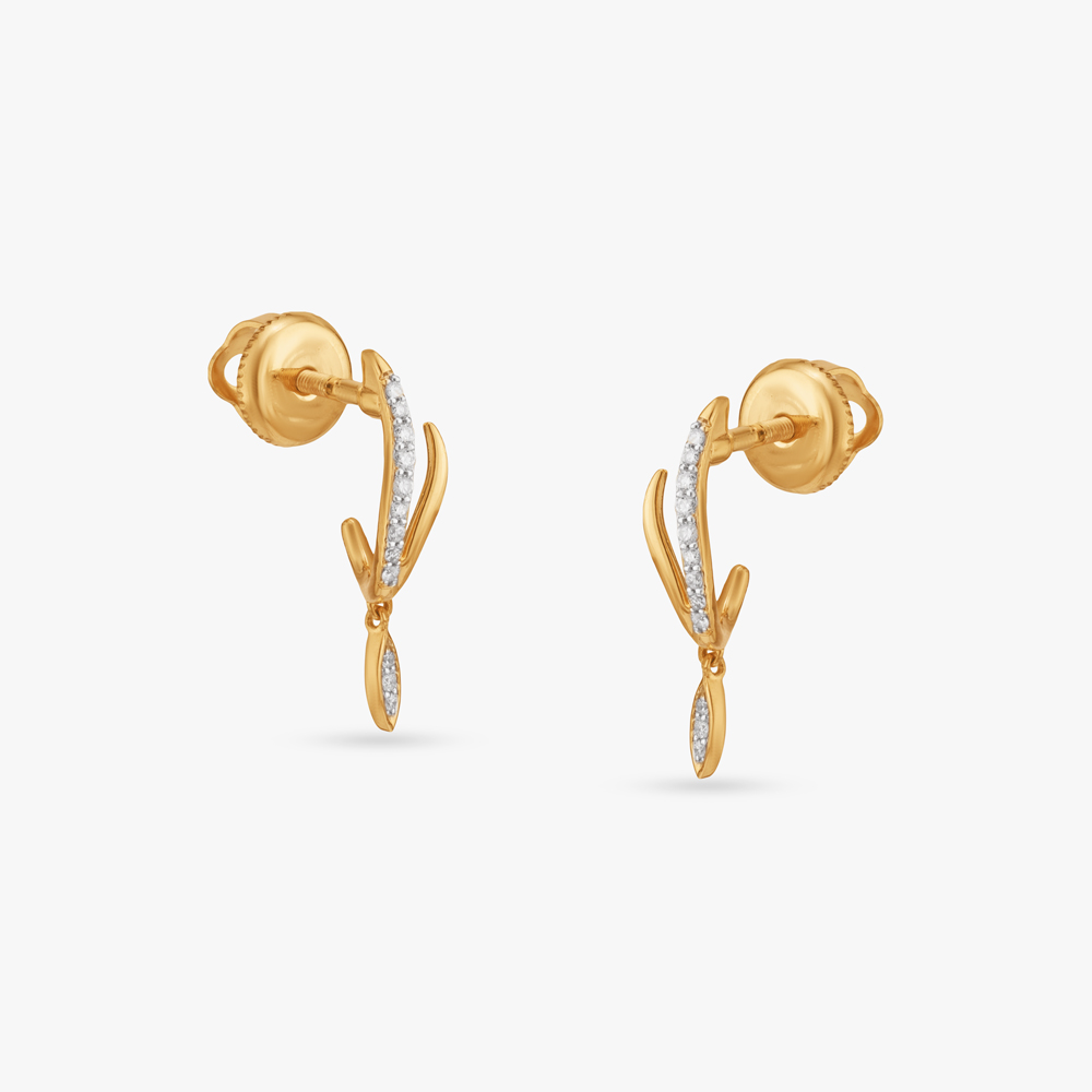 Serene Arc Diamond Drop Earrings,,hi-res image number null