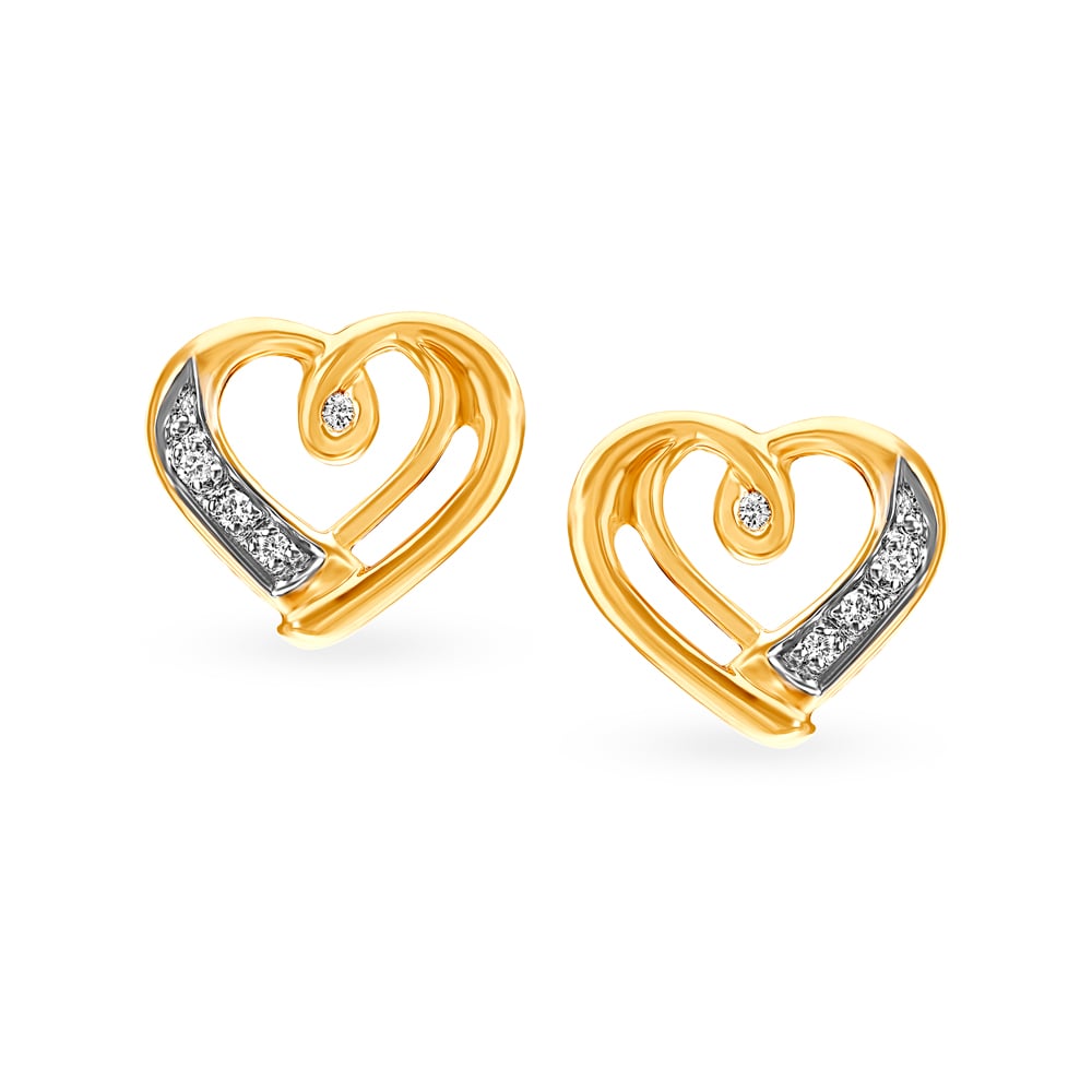 Timeless Hearts Diamond Stud Earrings