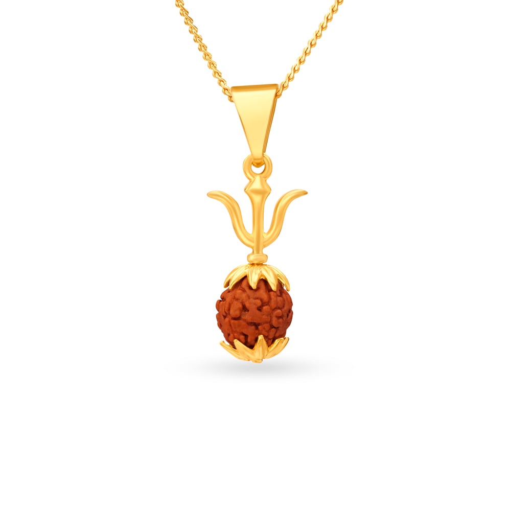 Rudraksh Gold Pendant,,hi-res image number null