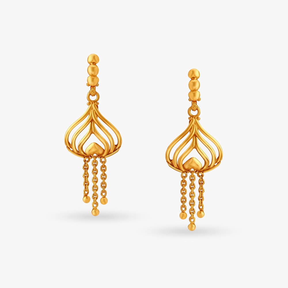 Leafy Tassels Drop Earrings,,hi-res image number null