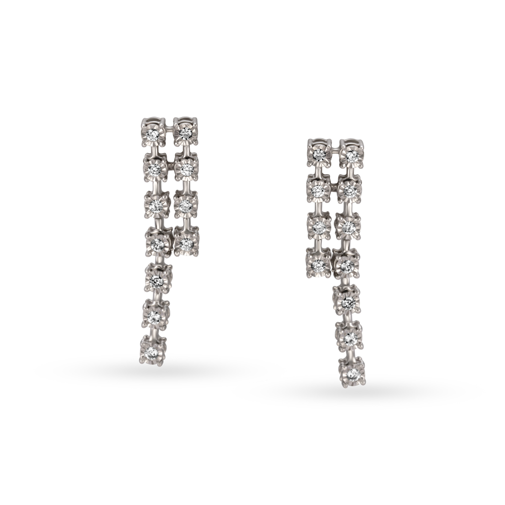 Chic White Gold and String Diamond Necklace Set,,hi-res image number null