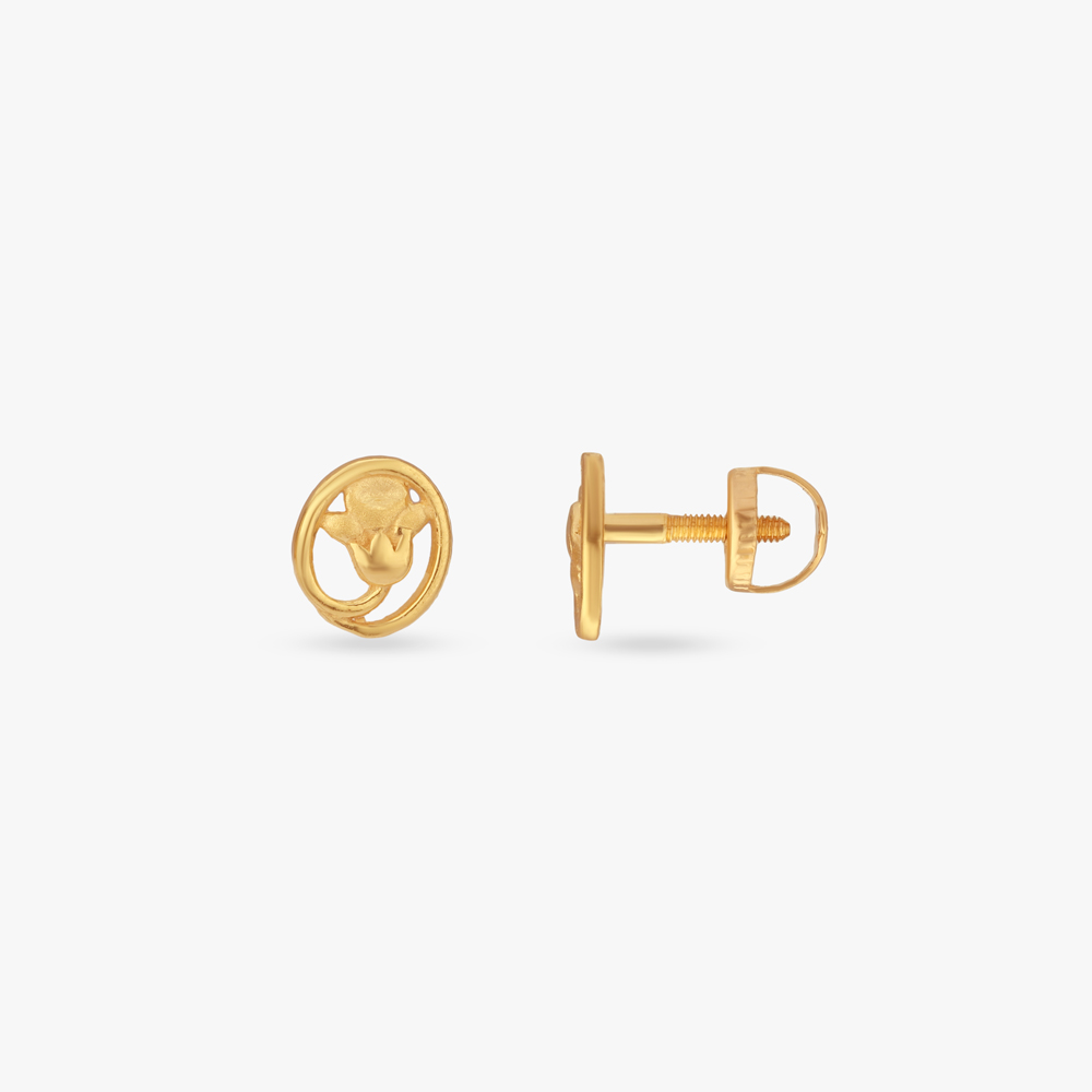 Tiny Orbit Gold Stud Earrings for Kids,,hi-res image number null