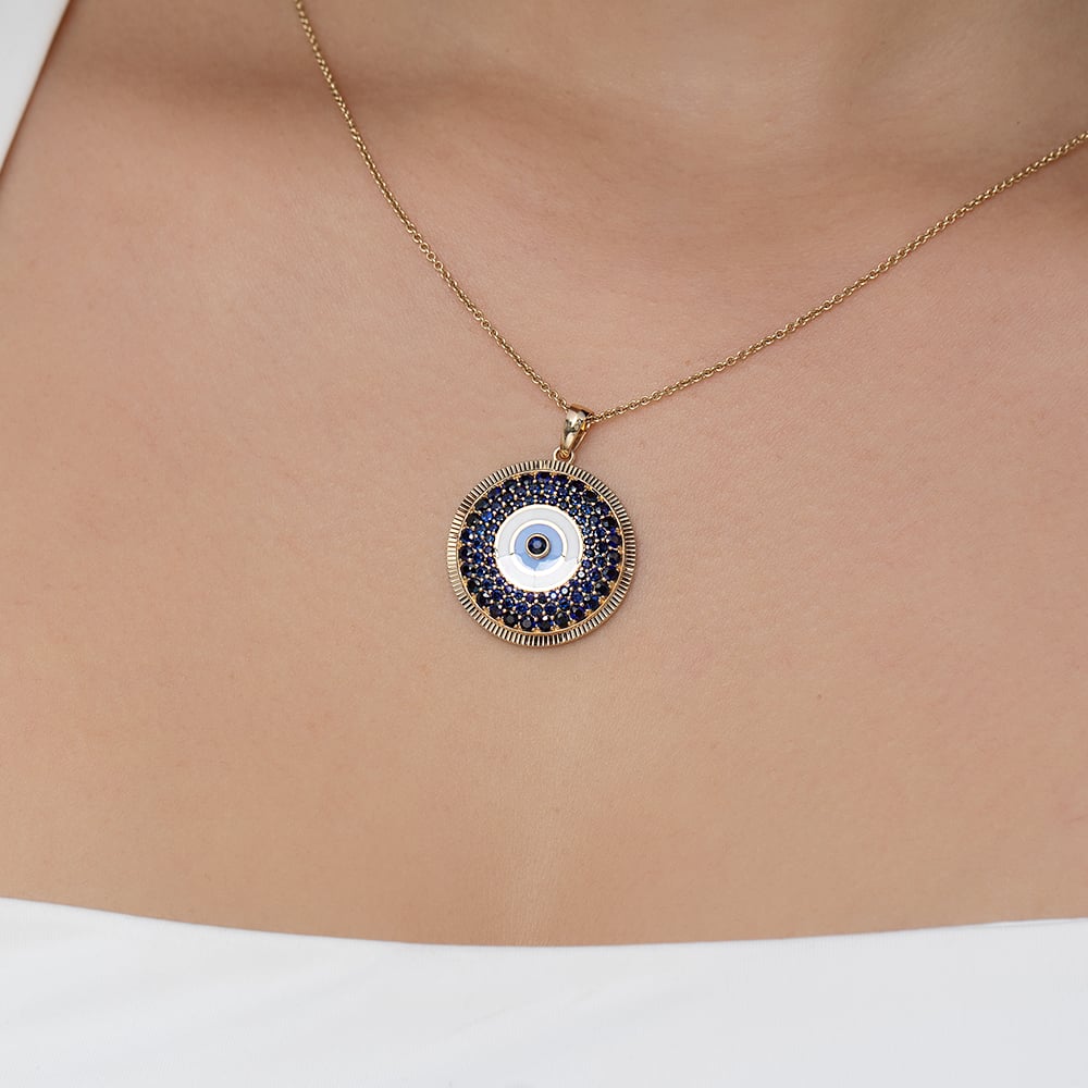 Orb of Protection Evil Eye Gold Pendant,,hi-res image number null