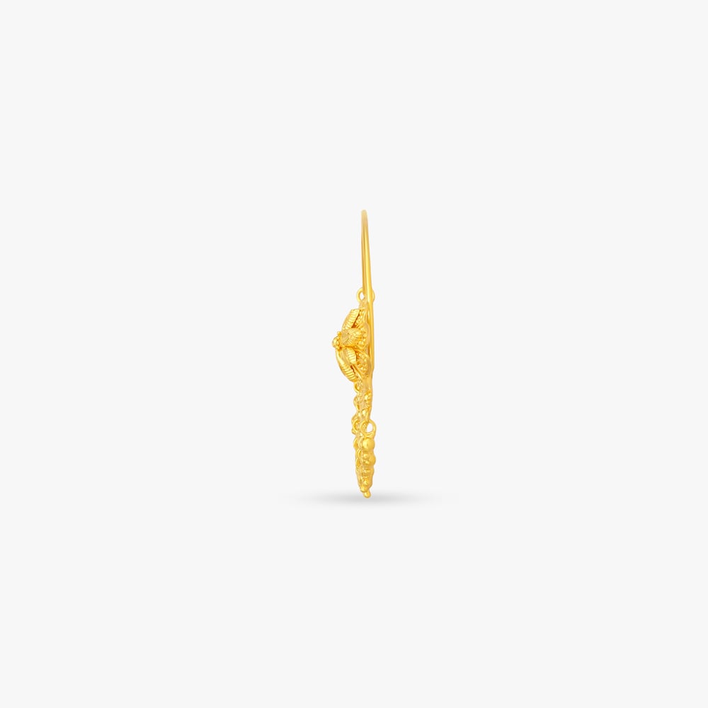 Floral Tassel Gold Nose Pin,,hi-res image number null