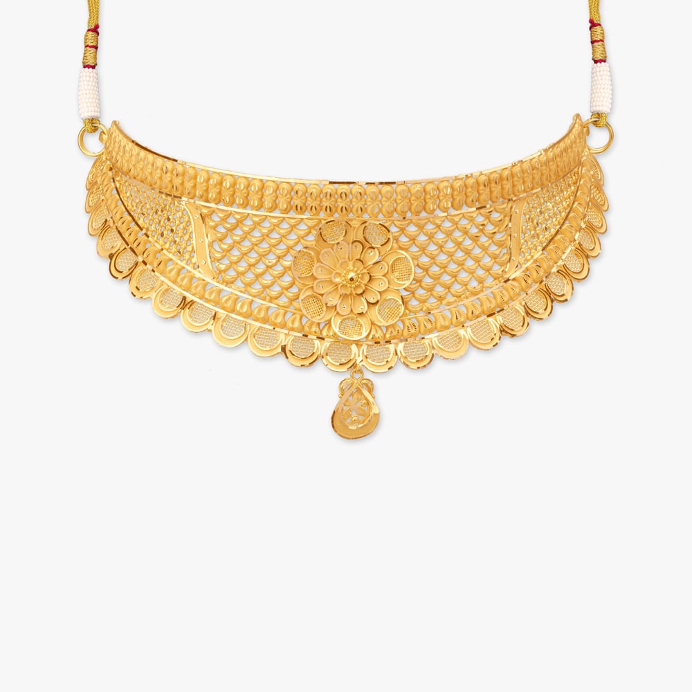 Mesh Drop Gold Necklace Set,,hi-res image number null