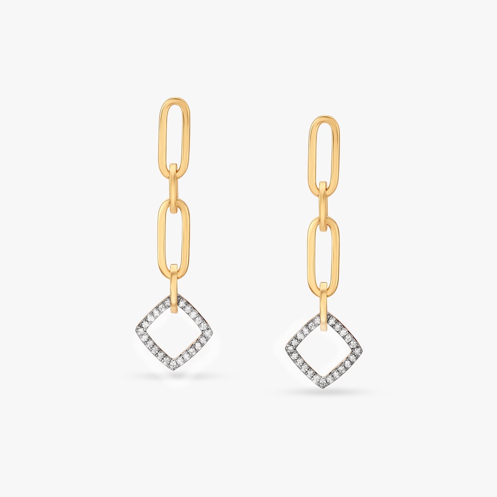 Radiant Links Diamond Drop Earrings,,hi-res image number null