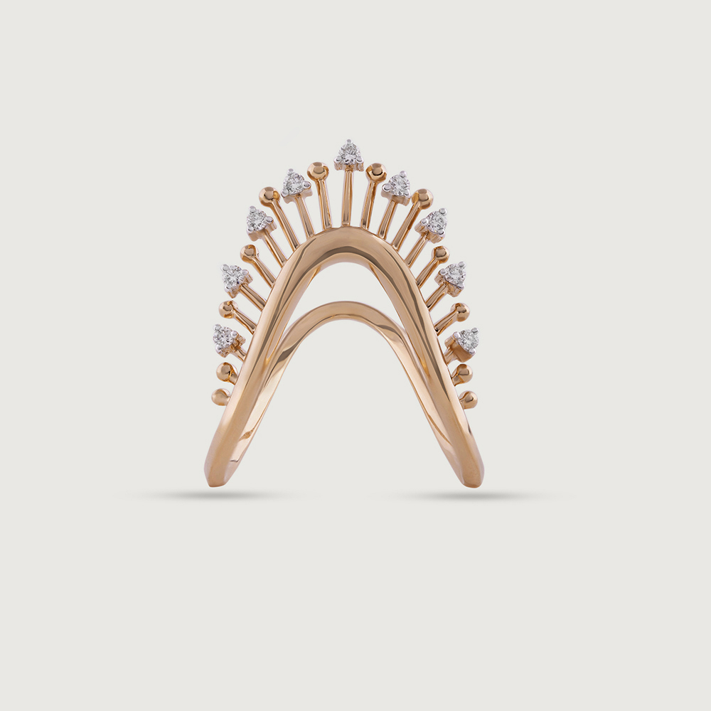Golden Crest Gold & Diamond Finger Ring,,hi-res image number null
