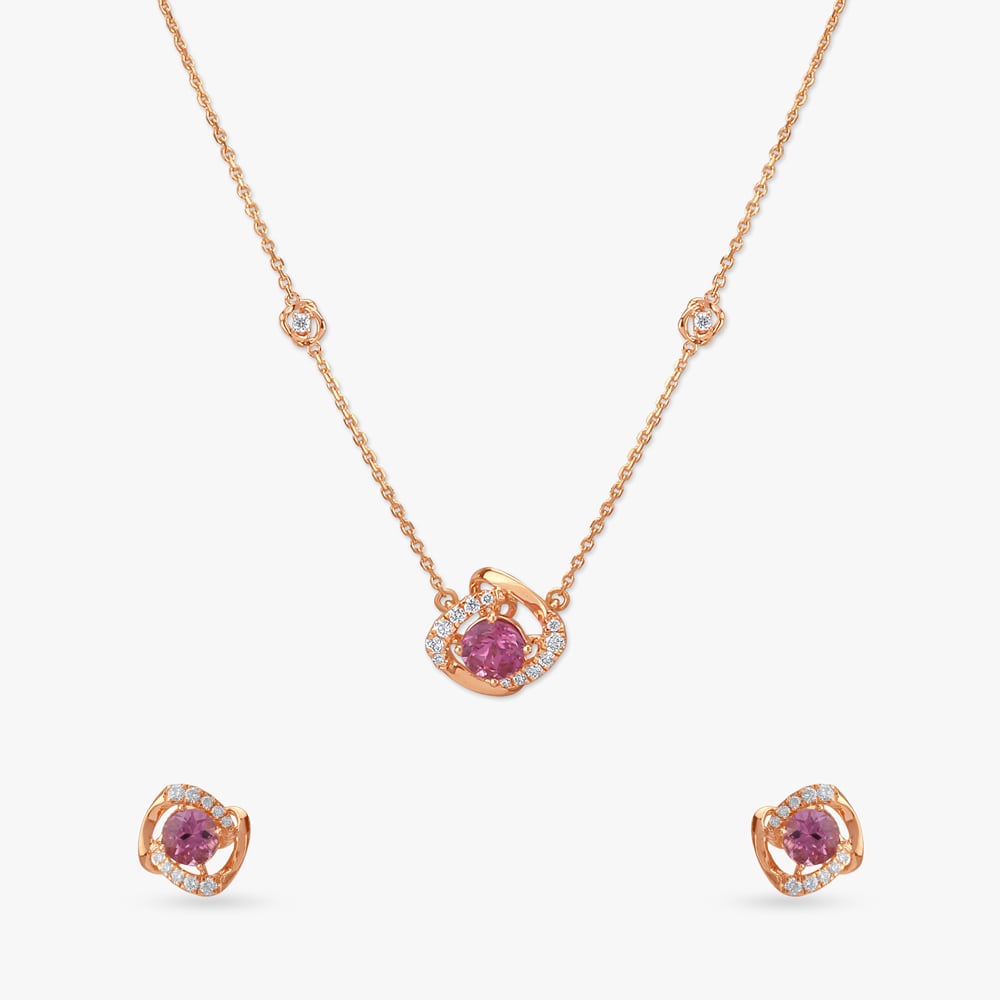 Pink Serenade Diamond Necklace Set,,hi-res image number null