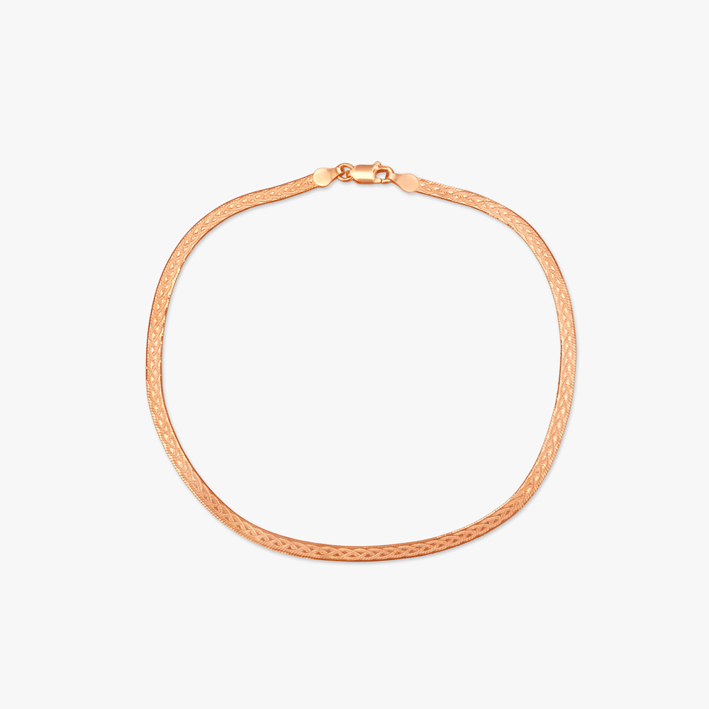 Classic Herringbone Silver Anklet,,hi-res image number null