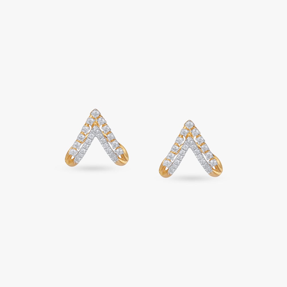 Twin Peak Diamond Stud Earrings,,hi-res image number null