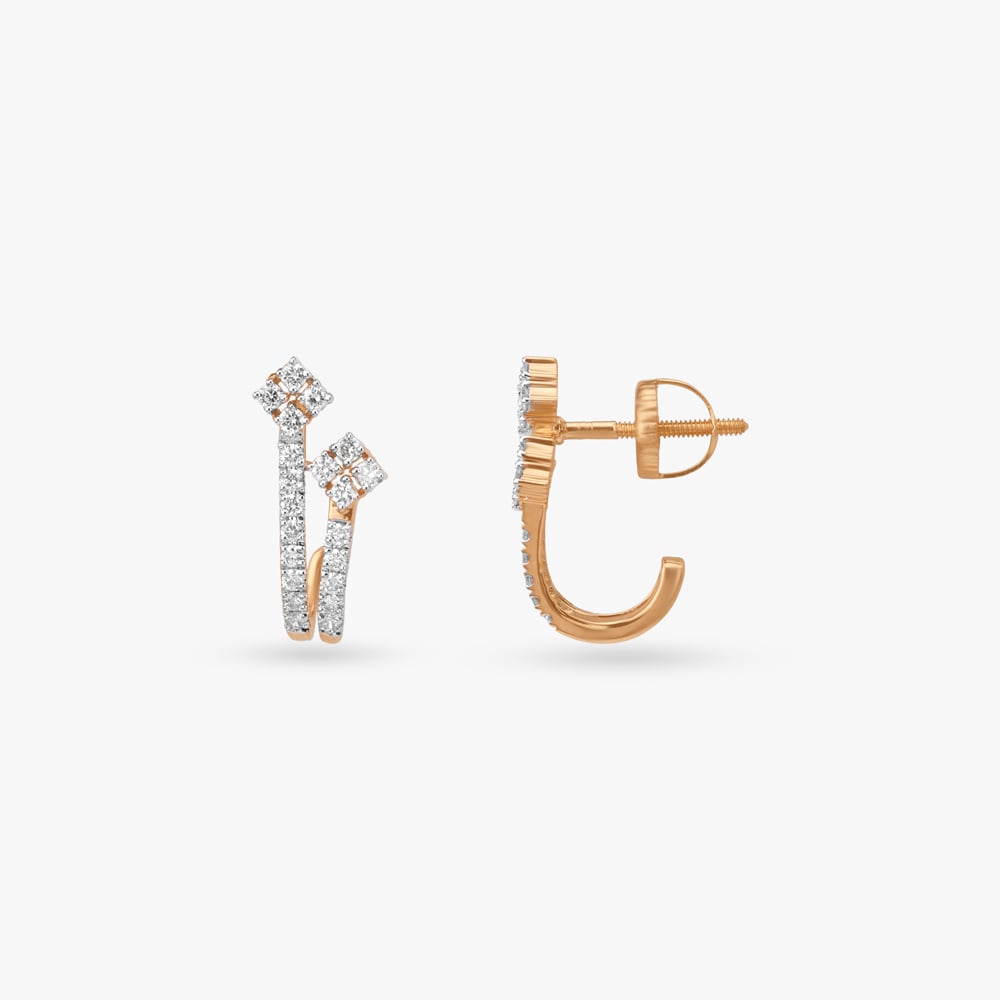 Twin Spark Diamond Stud Earrings,,hi-res image number null