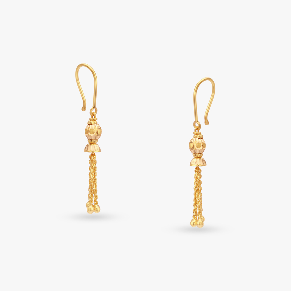 Tassel Filigree Gold Hoop Earrings,,hi-res image number null