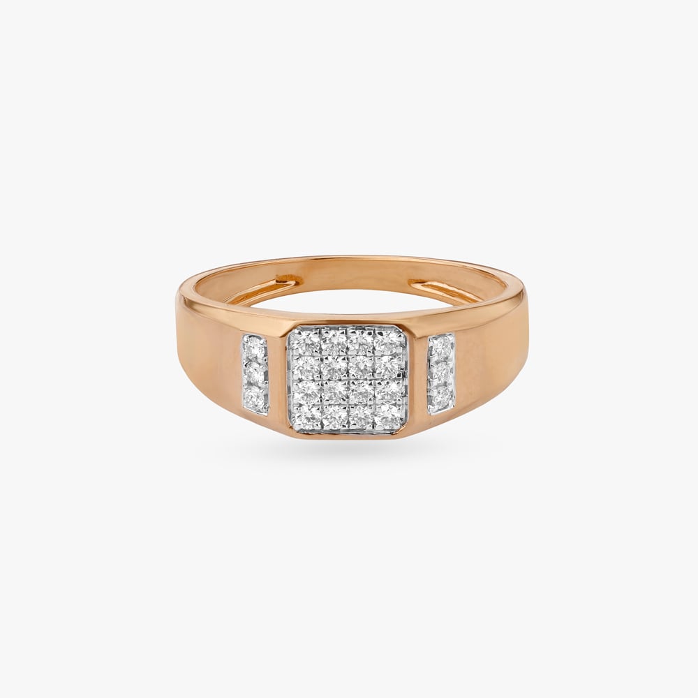 Rectangular Cluster Diamond Ring For Men,,hi-res image number null