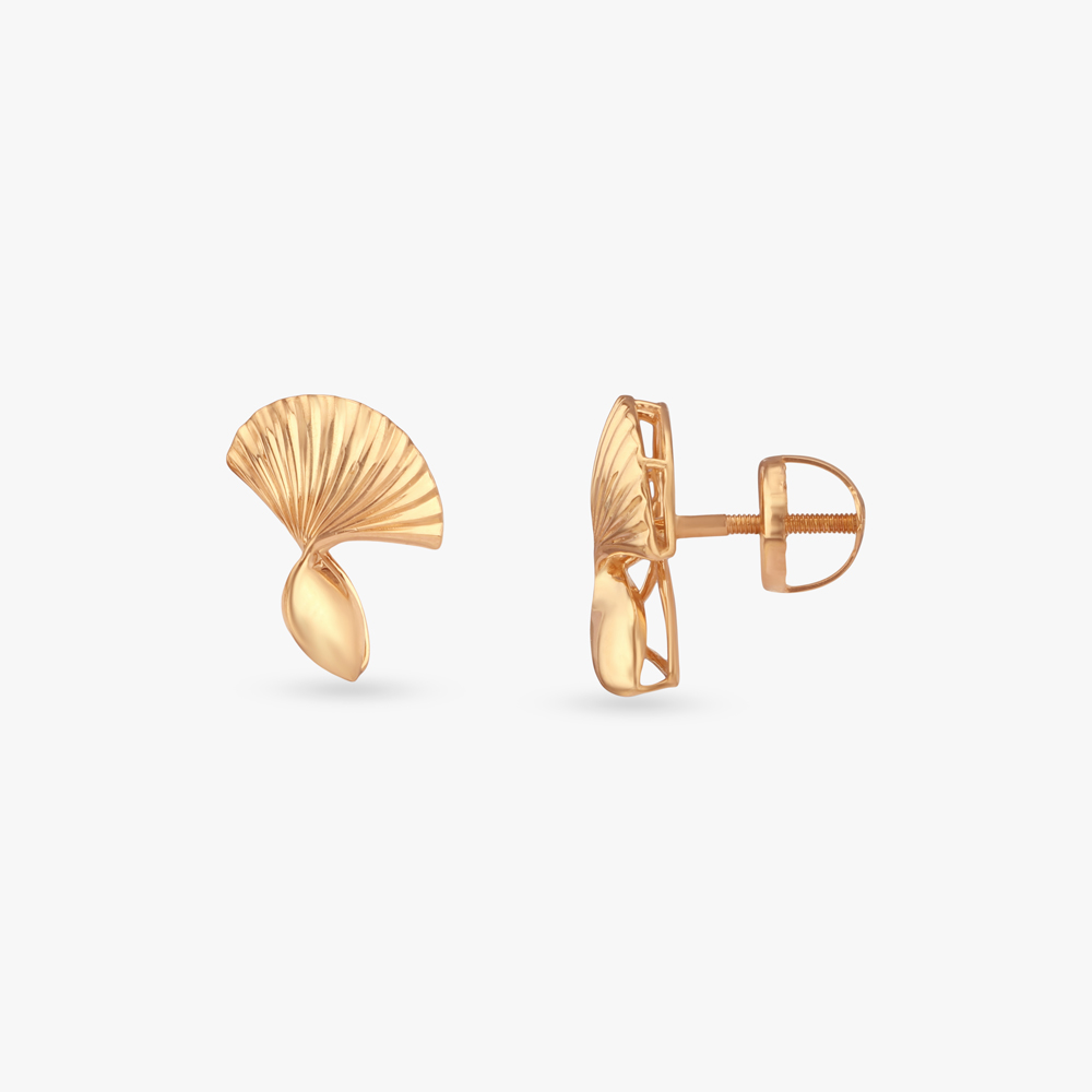 Radiant Veil Gold Stud Earrings,,hi-res image number null