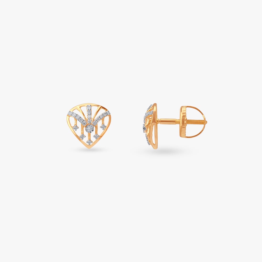 Crown Crest Diamond Stud Earrings,,hi-res image number null