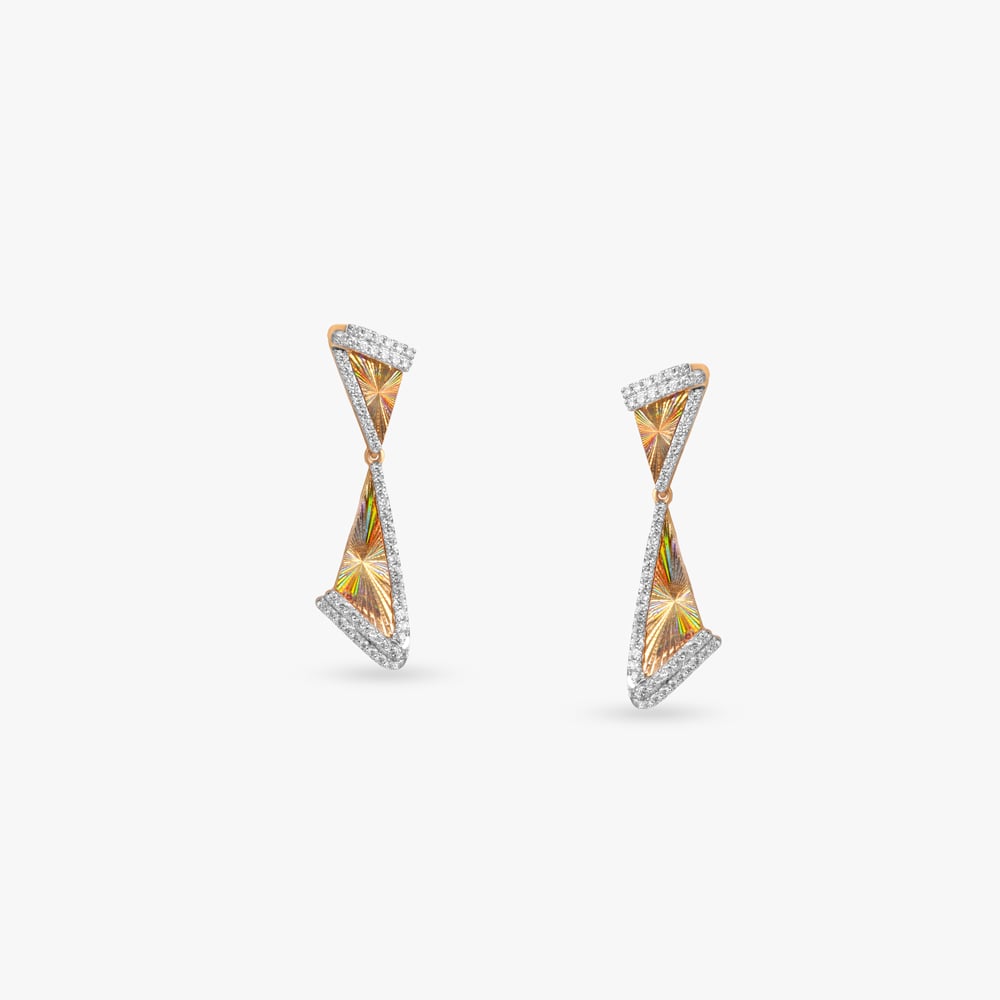 Radiant Horizon Diamond Drop Earrings,,hi-res image number null