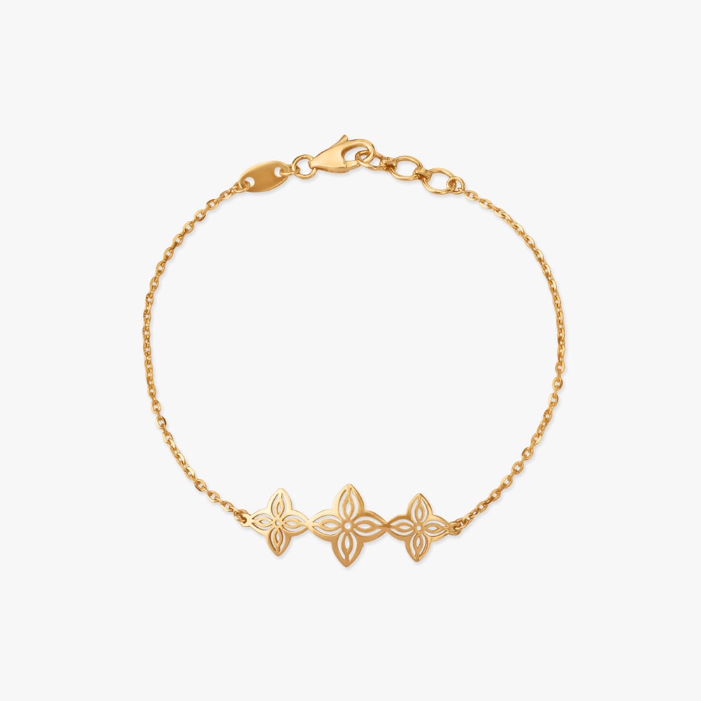 Petal Trio Gold Bracelet,,hi-res image number null