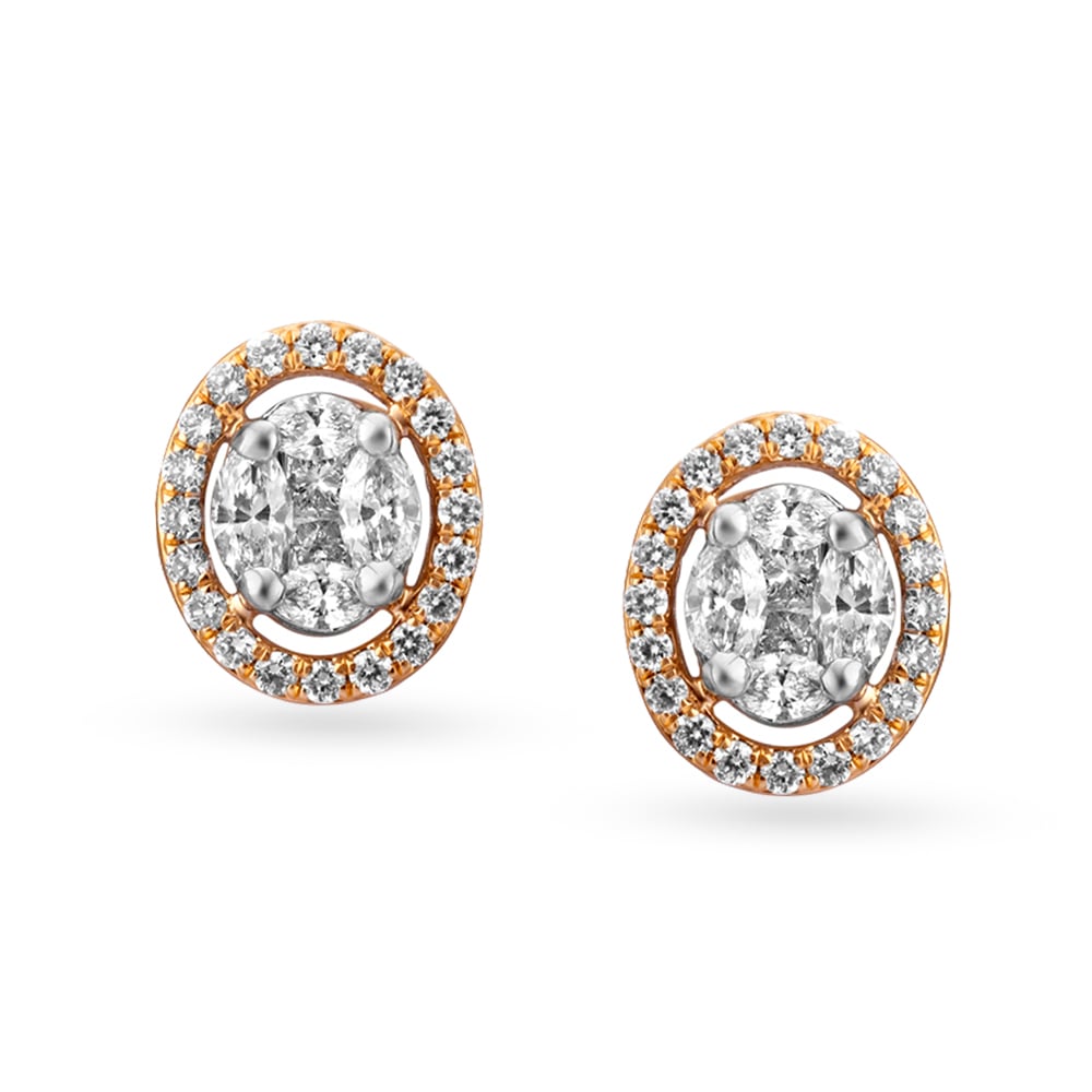 

Lovely Solitaire Diamond Stud Earrings in Rose Gold