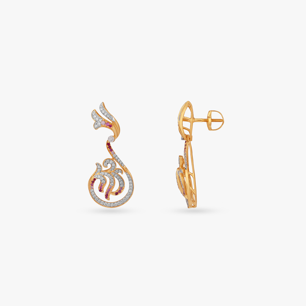 Minimalist Gold and Diamond Pendant and Earrings Set,,hi-res image number null