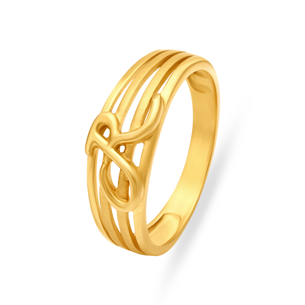 cz alloy Gold plated Valentine collection Initial '' S '' Letter in heart ring  alphabet collection for women and Girls - VIGHNAHARTA - 3592844