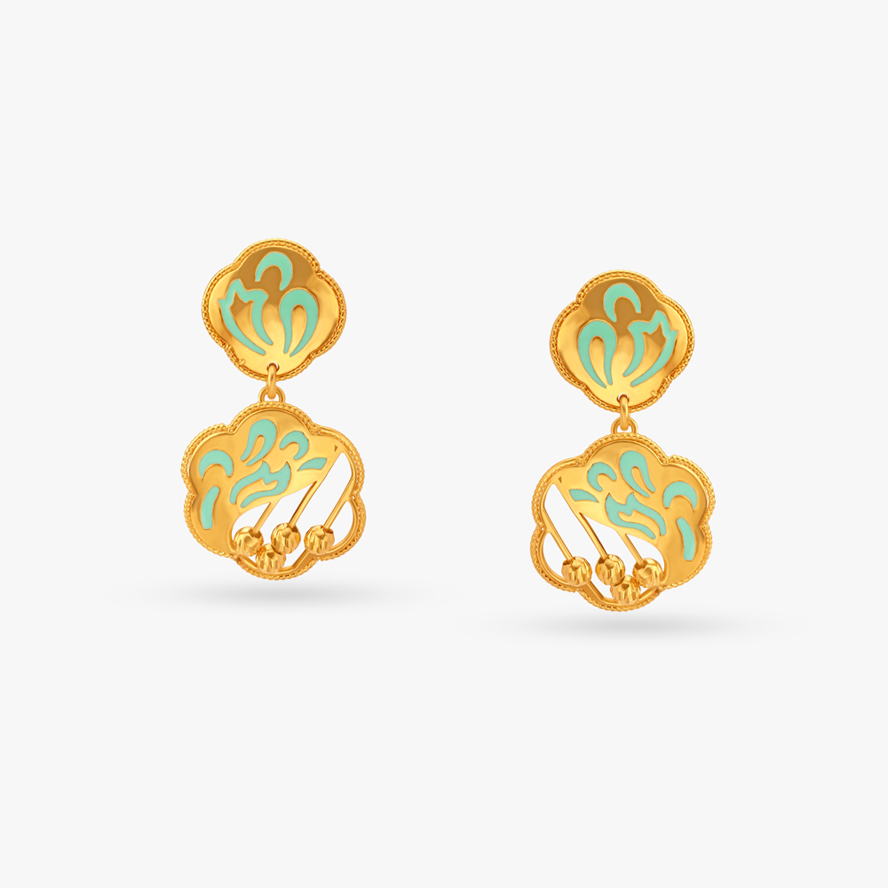 Edgy Enamel Pendant and Earrings Set,,hi-res image number null