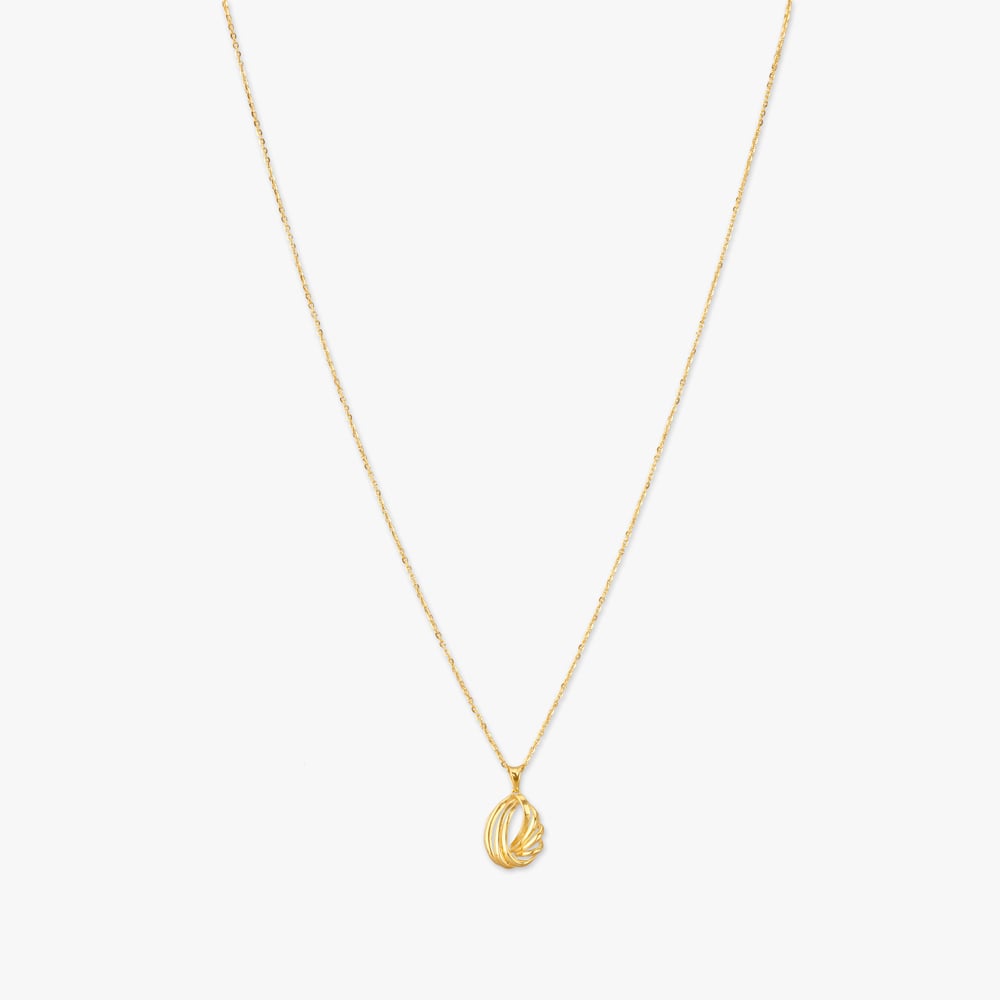 Twisted Loop Gold Pendant with Chain,,hi-res image number null