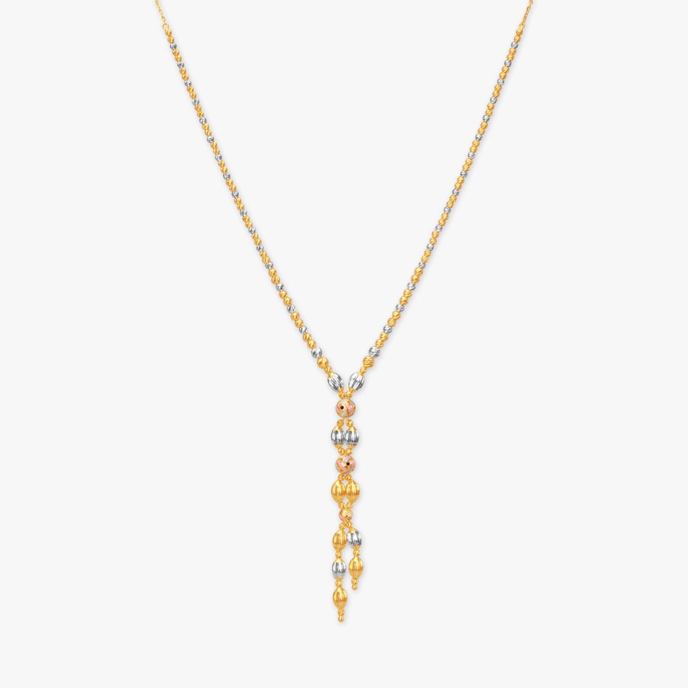 Tricolor Elegance Gold Necklace Set,,hi-res image number null