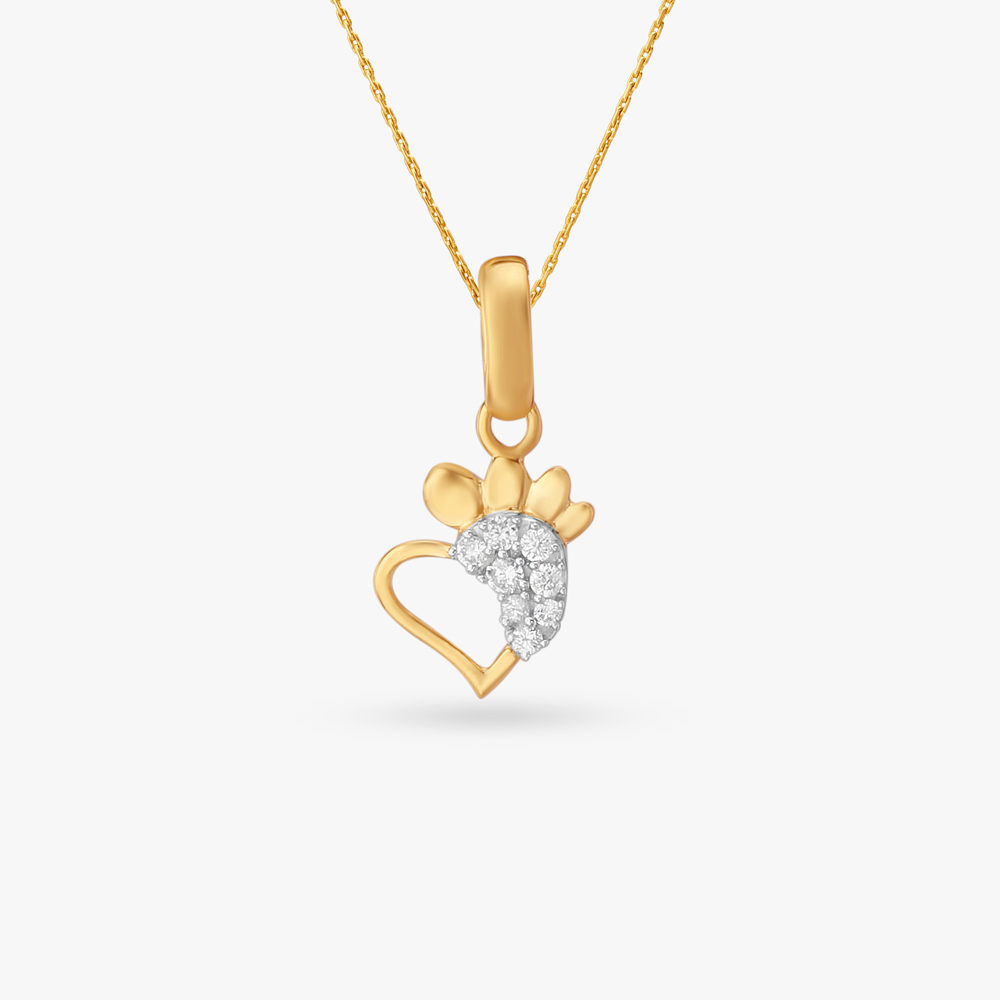 Baby Steps Diamond Pendant for Kids,,hi-res image number null