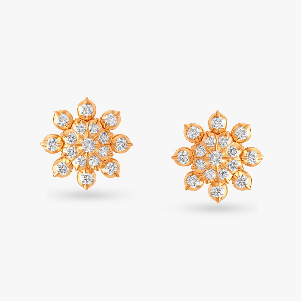

Floral Luxury Diamond Stud Earrings
