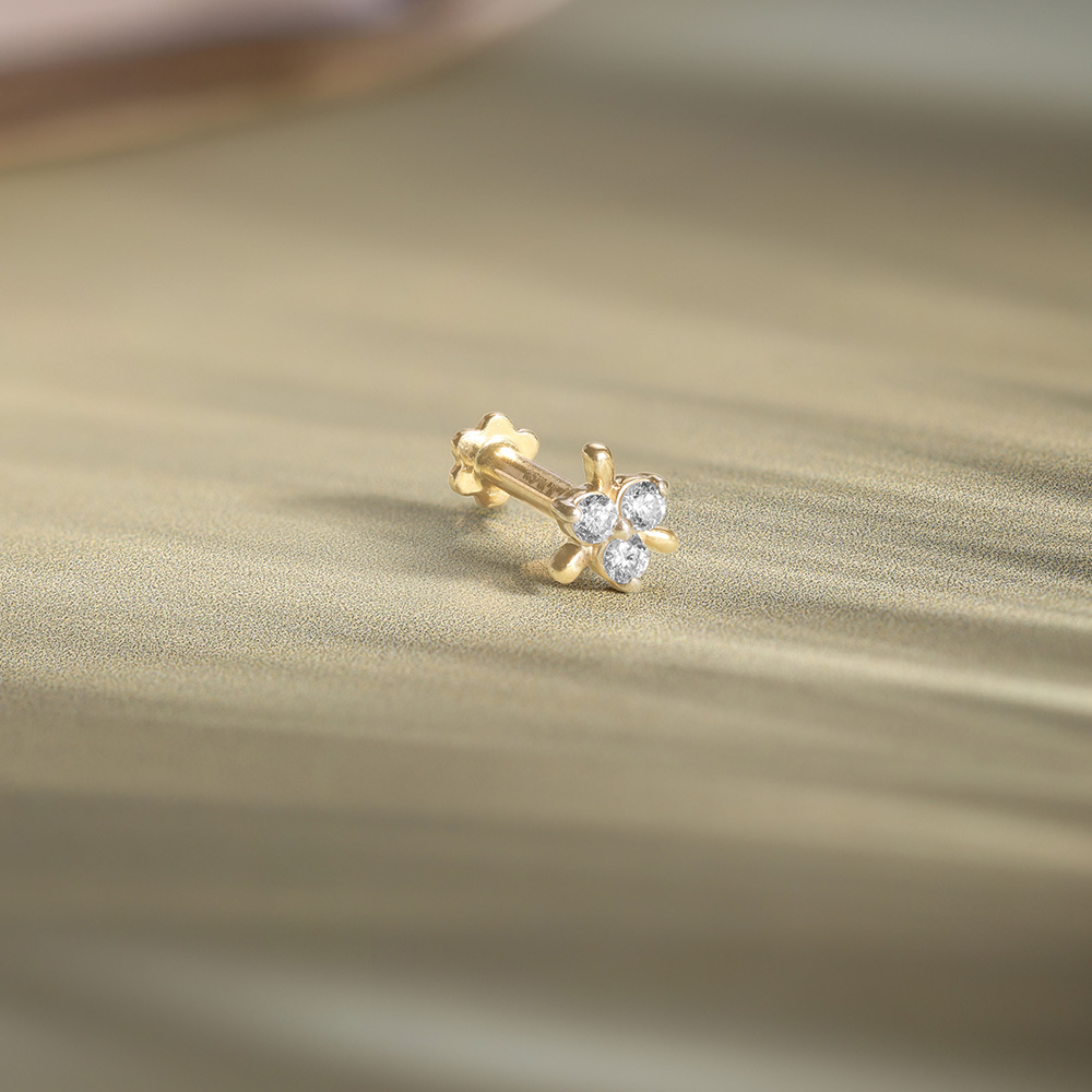 Twinkle Bloom Diamond Nose Pin,,hi-res image number null