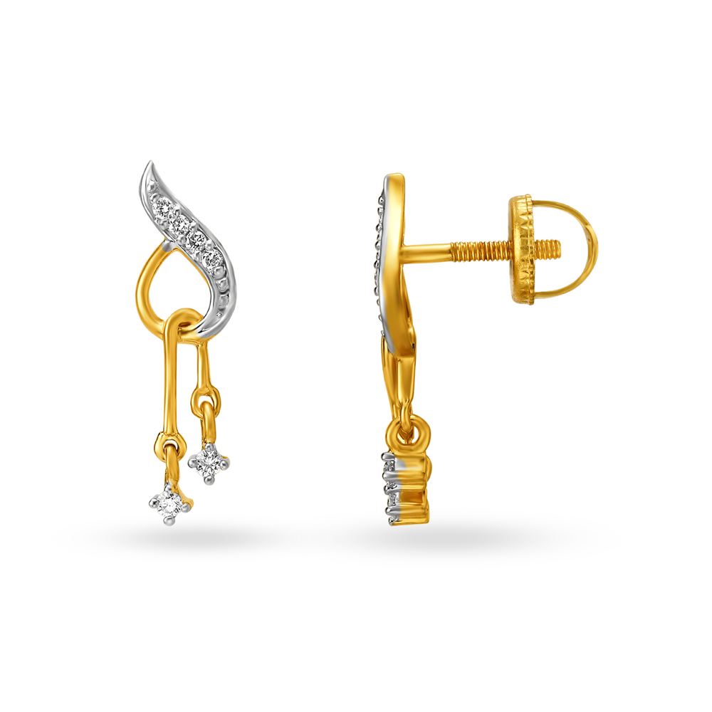 Illuminating Gold and Diamond Drop Earrings,,hi-res image number null