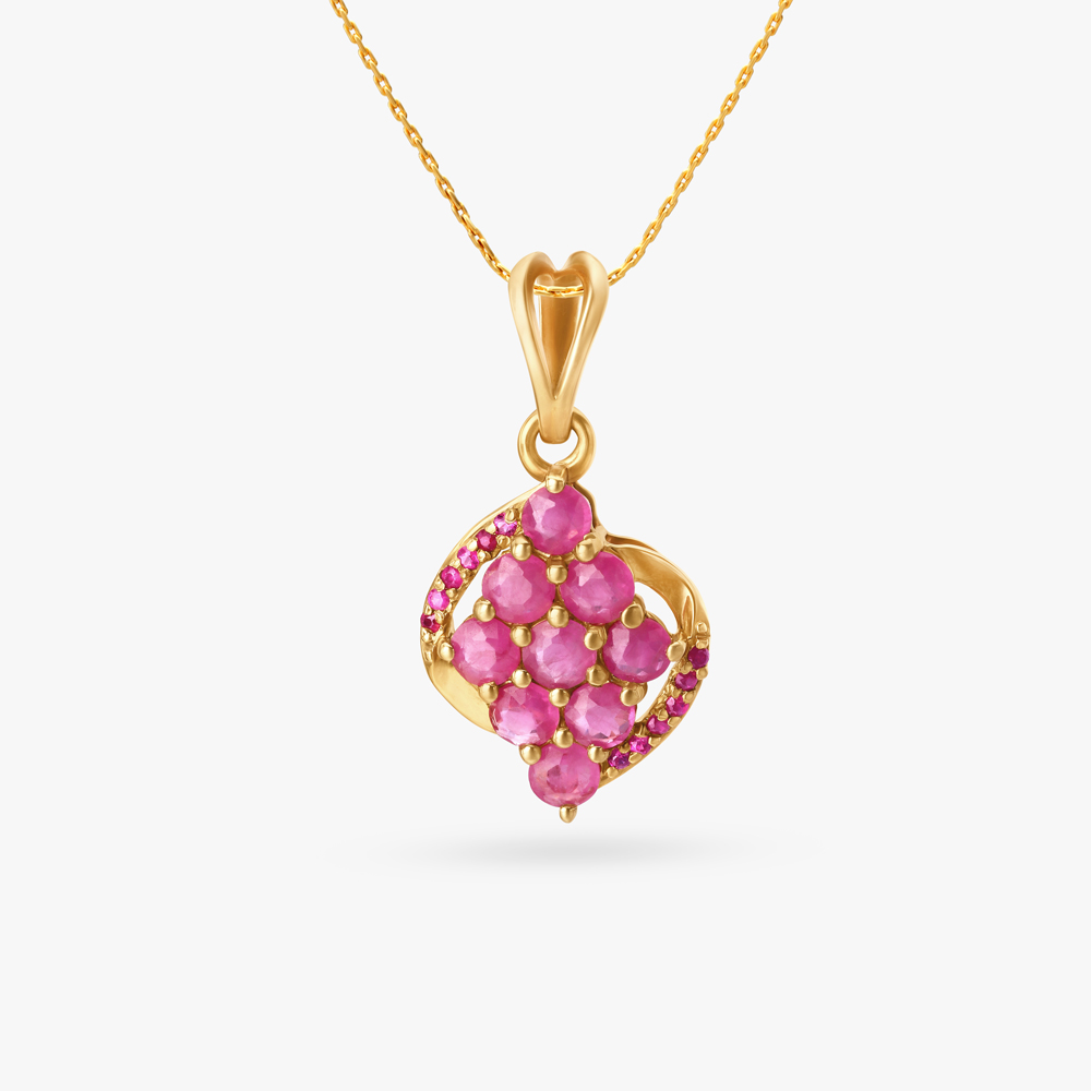 Ruby pendant tanishq sale