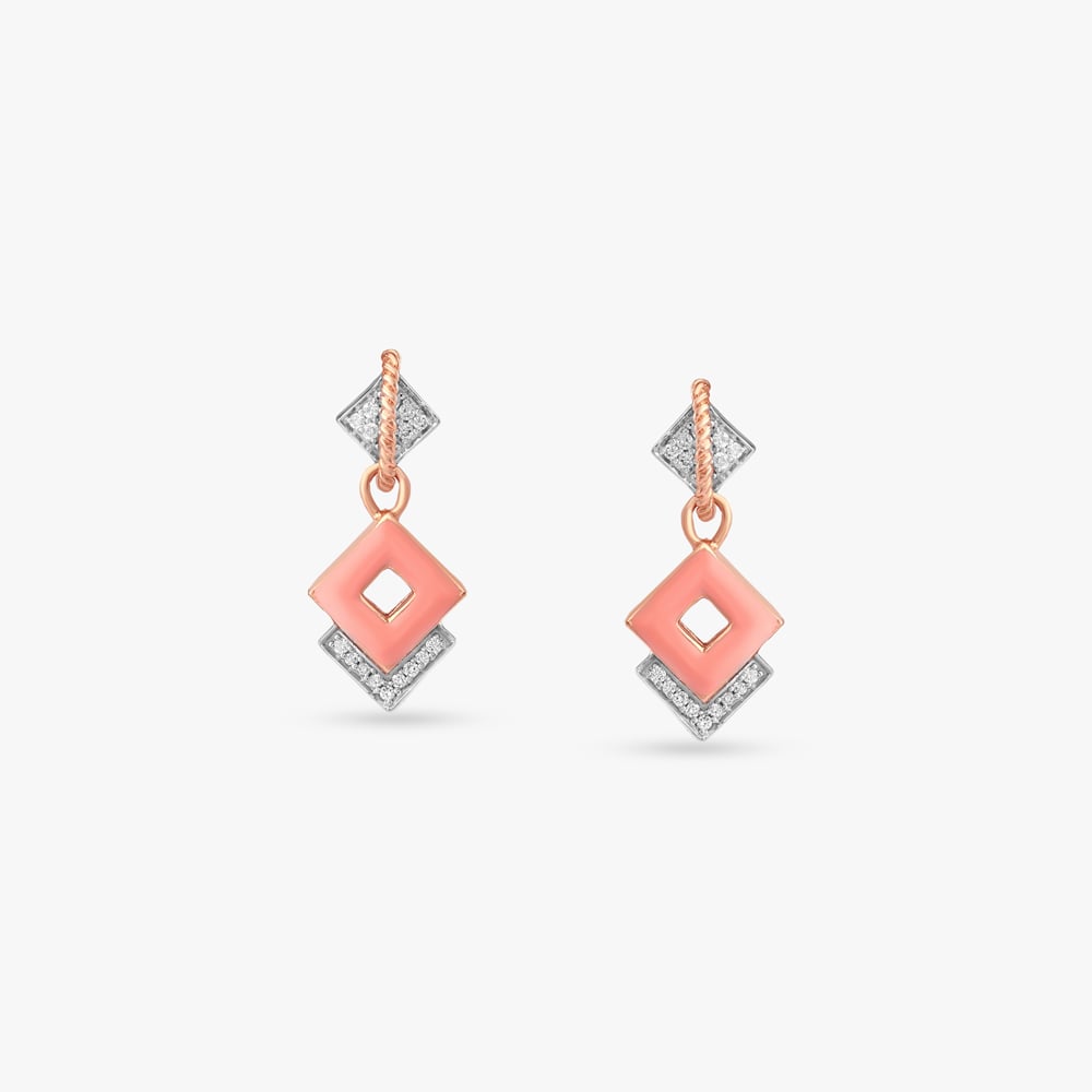 Blush Flip Diamond Drop Earrings,,hi-res image number null