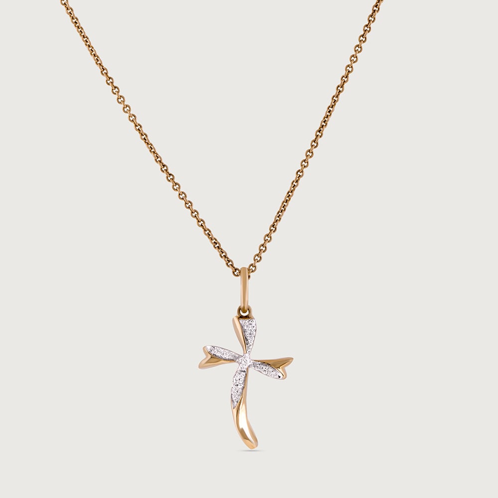 Holy Cross Gold and Diamond Pendant,,hi-res image number null