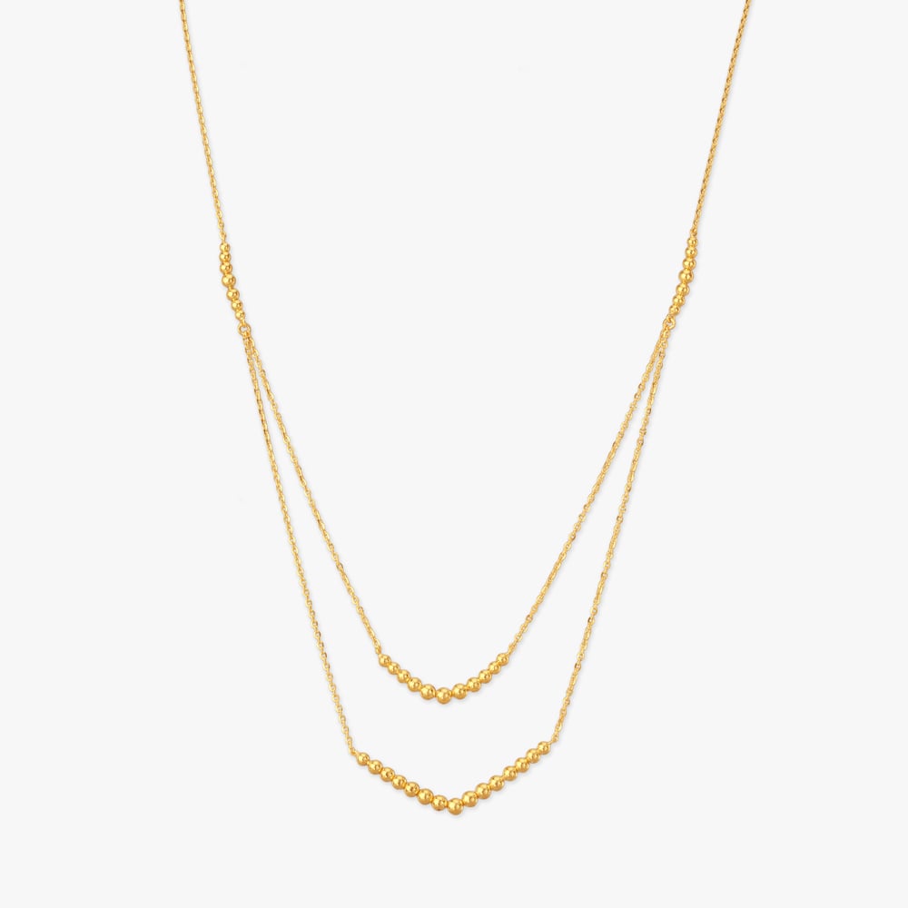 Twin Bead Gold Necklace,,hi-res image number null