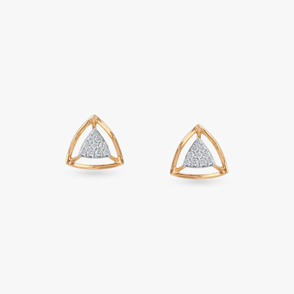 Geometric Glow Diamond Stud Earrings,,hi-res image number null