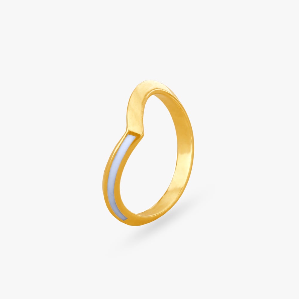 V-Shape Modern Gold Finger Ring,,hi-res image number null