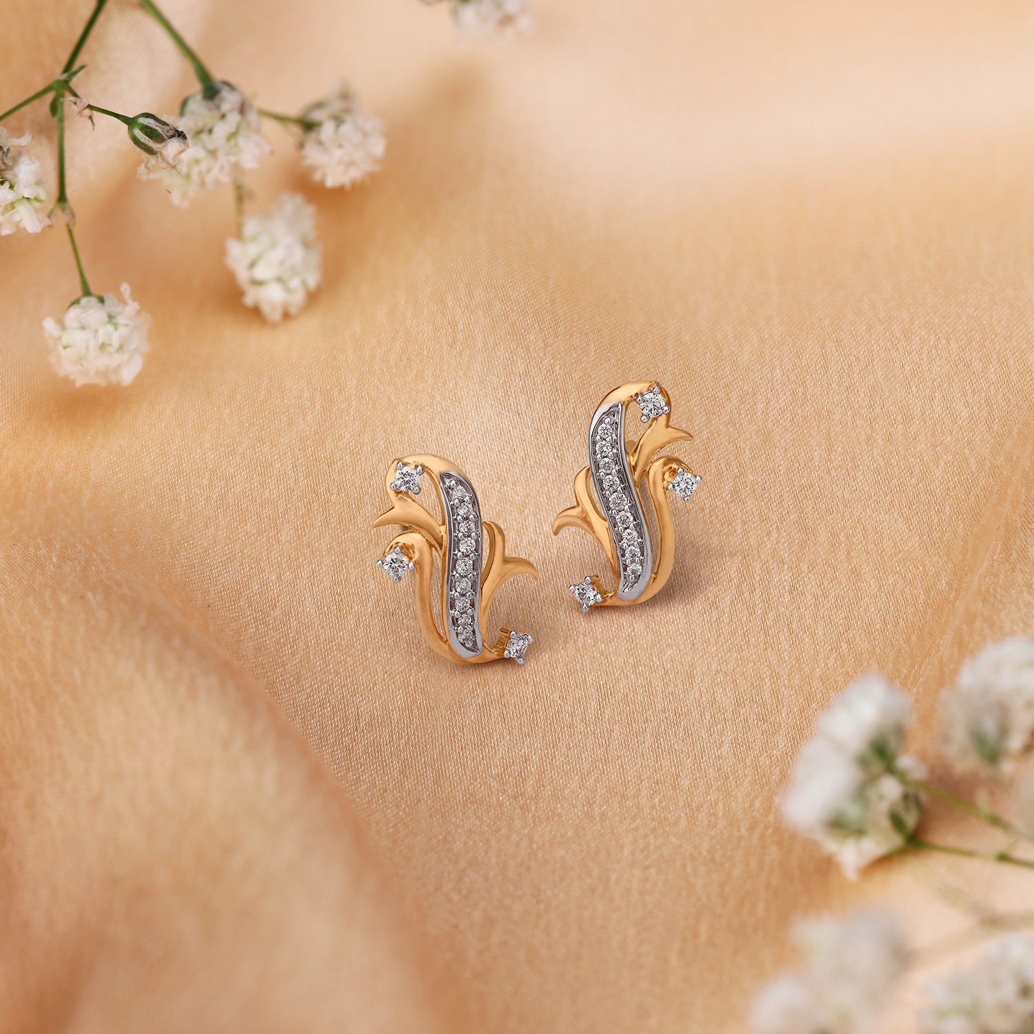 Real Diamond Earrings (18K) | Gold earrings for kids, Diamond earrings  design, Small earrings gold