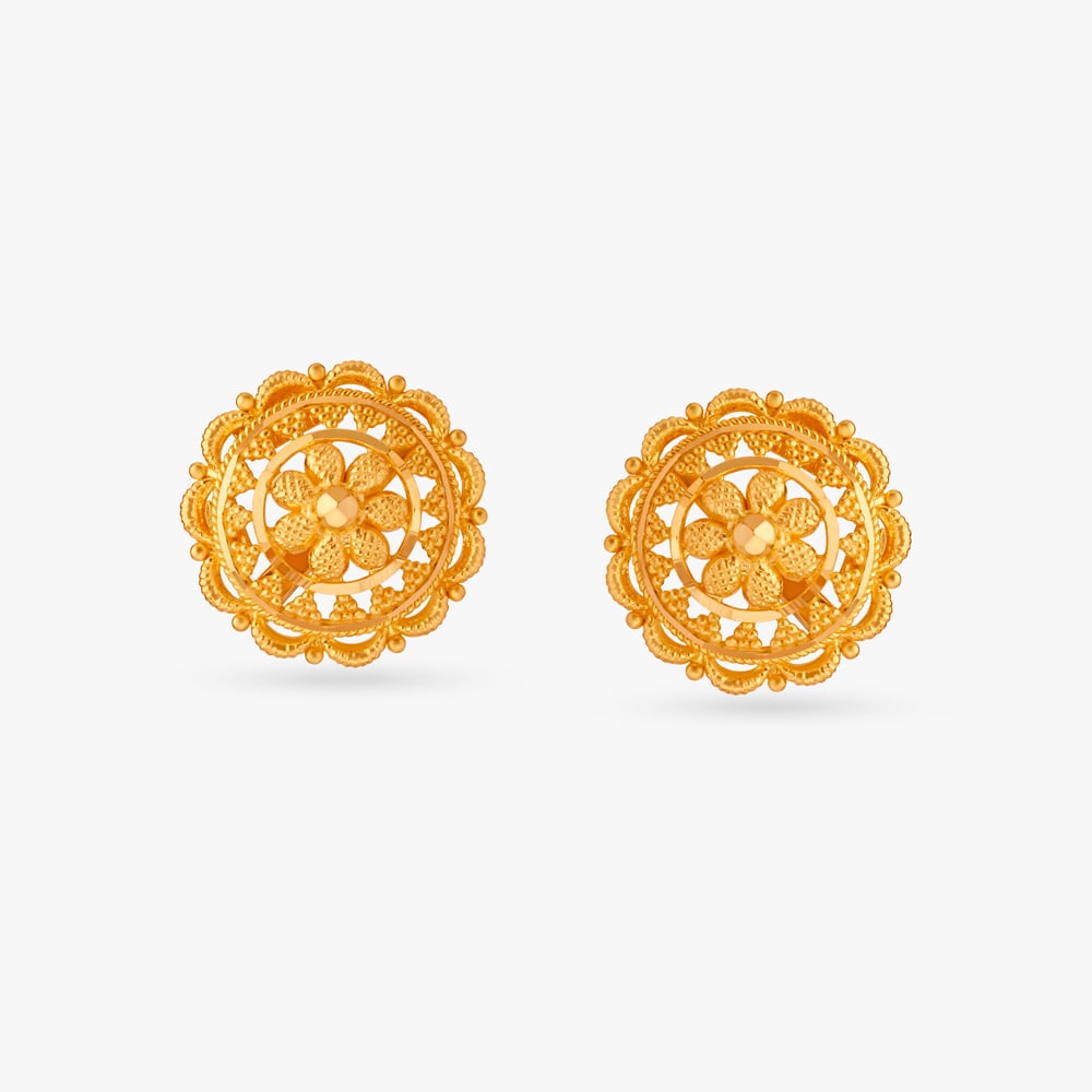 Buy 0.25 Carat (ctw) 10K Yellow Gold Round Cut White Diamond Round Shape  Cluster Earrings 1/4 CT Online at Dazzling Rock