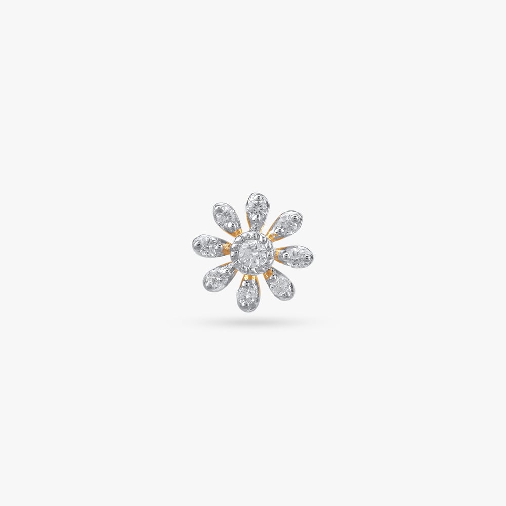 Radiant Bloom Diamond Nose Pin,,hi-res image number null